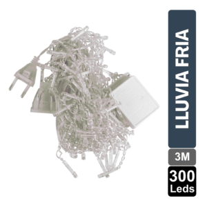 LUZ LLUVIA FRIA X 300 LED FIJA CABLE BLANCO
