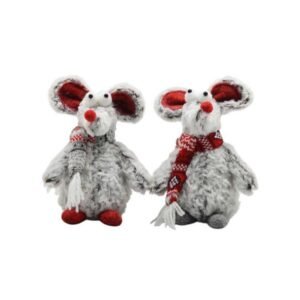 RATON FELPA 2 DISEÑOS ROJO/GRIS 16CM (SURTIDO Y PRECIO POR UNIDAD)